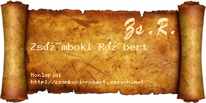 Zsámboki Róbert névjegykártya